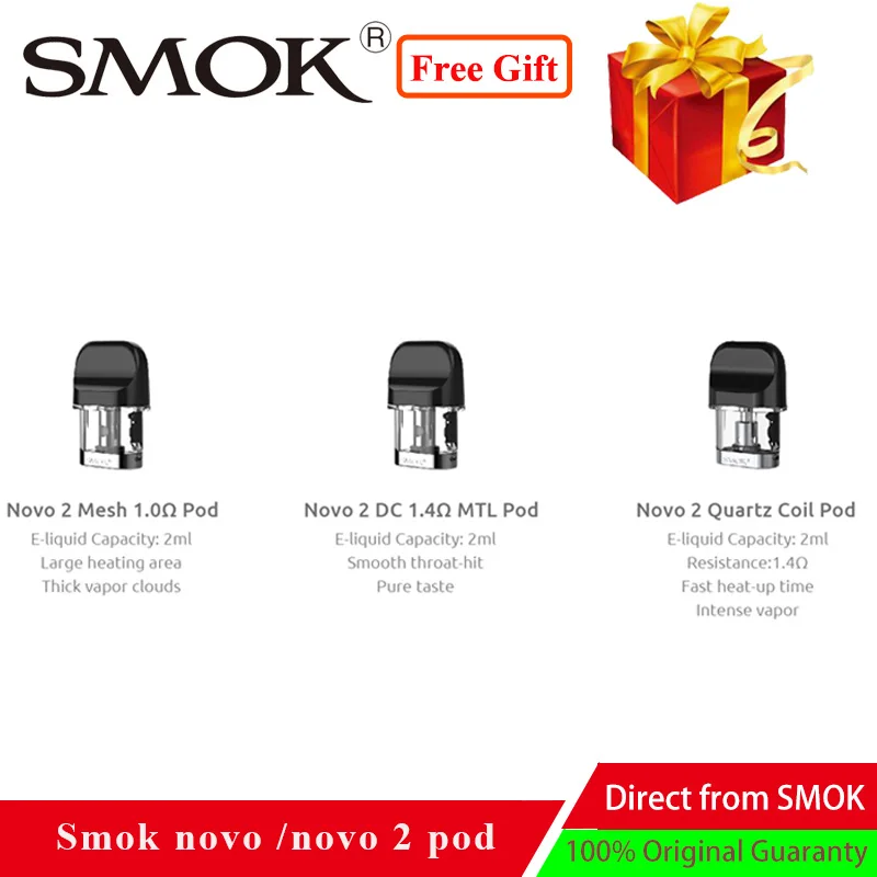 3pcs/pack SMOK Novo Pod vape 2ml Electronic Cigarette Atomizer pod Vape for Novo Kit/ smok novo 2 pod kit vape cartridge