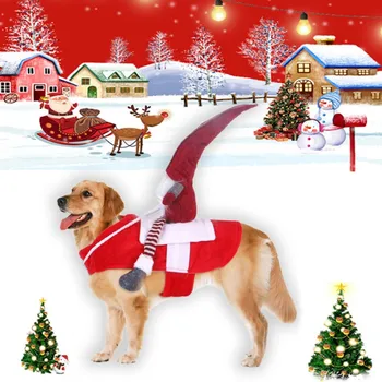 

Pet Dog Clothes Jacket Coats Christmas Riding Dress Warm Christmas Novelty Pets Apparel Party Dressing Up Cosplay Clothing Funny