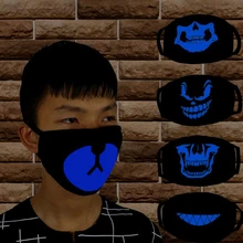 Новые голубые светящиеся маски для мужчин и женщин Холодостойкие дышащие хлопковые индивидуальные маски для мужчин и женщин