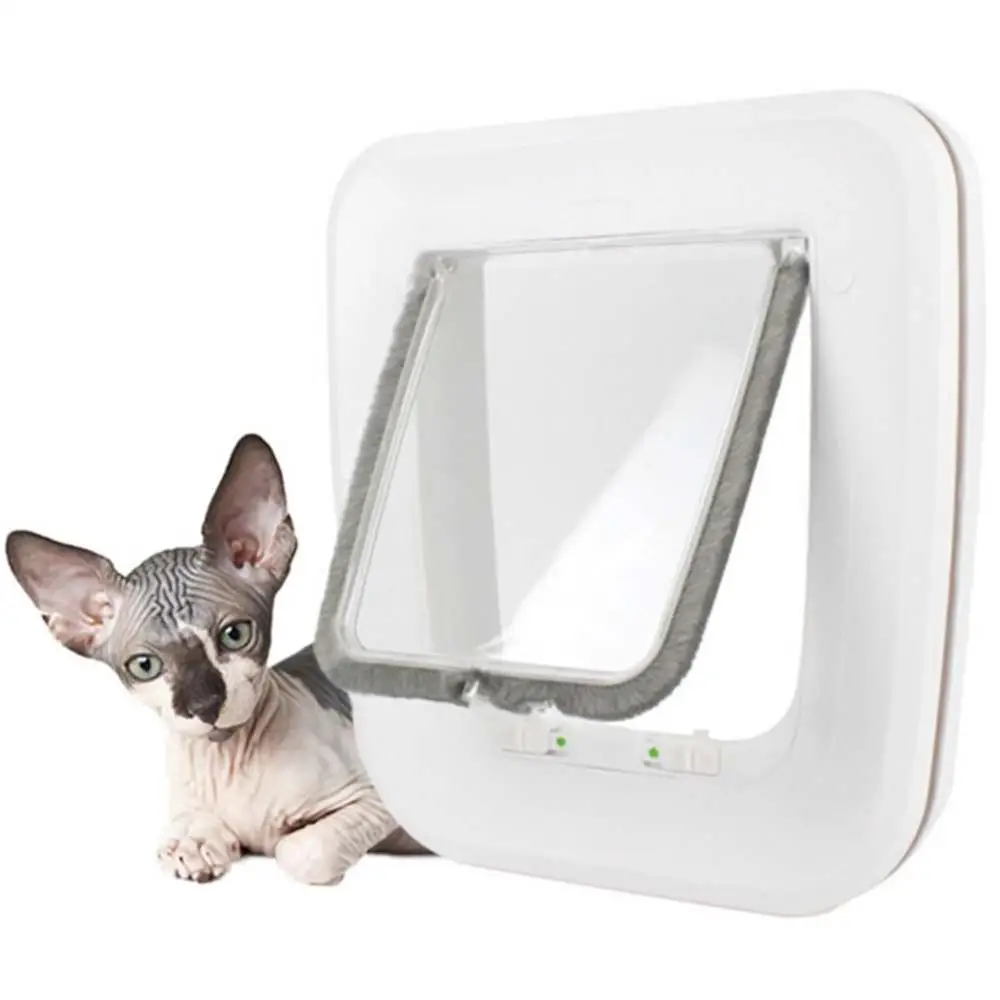 Automatically Cat Flap Door With 4 Way Lock Security Flap Door For