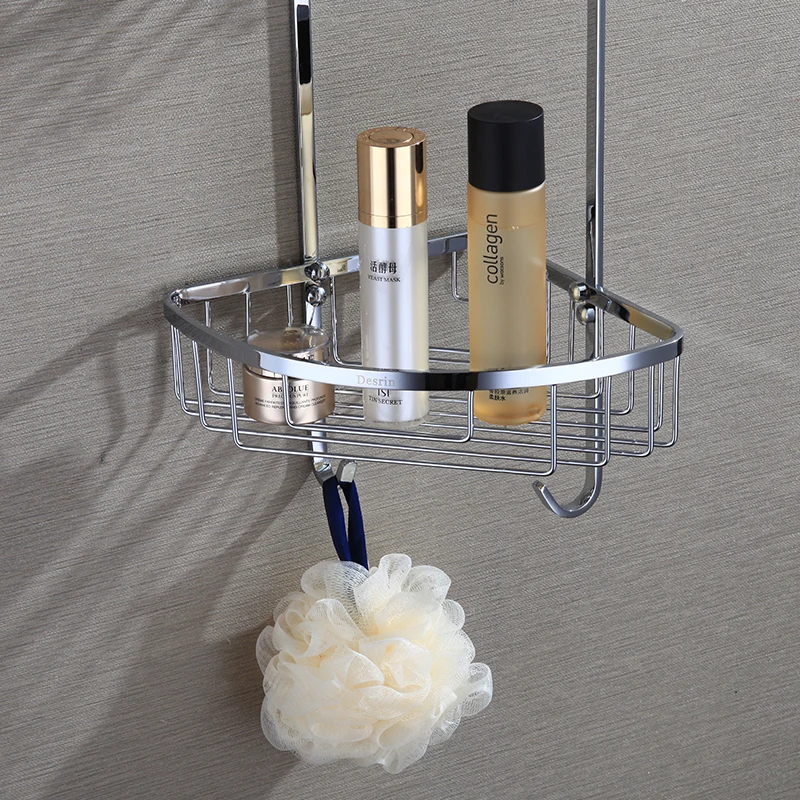 Desrin Moden латунь подвесной треугольник двухслойная полка для ванной комнаты корзина