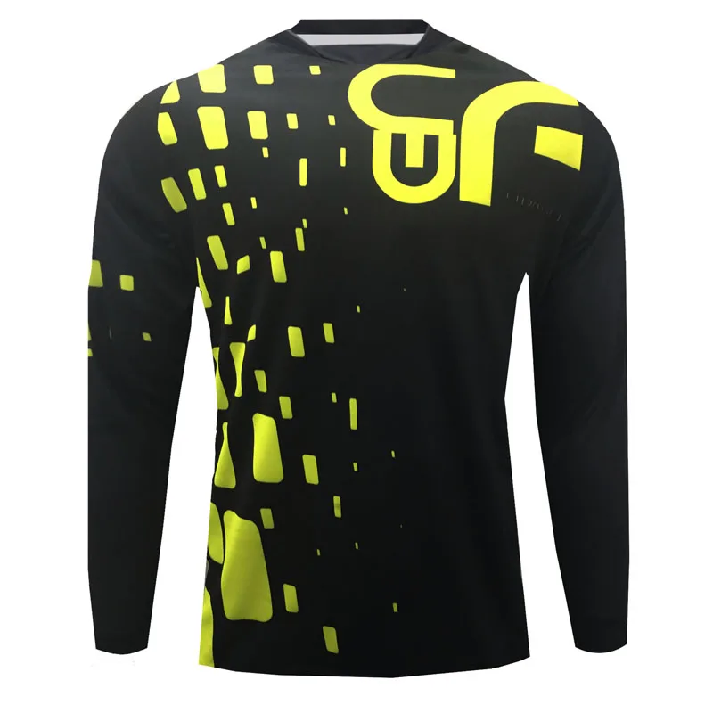 Черный CWF, майка для мотокросса, для спуска на гору, camiseta ropa mtb, с длинным рукавом, эндуро, Джерси, для горного велосипеда, dh, рубашка, mx, одежда для мотоцикла - Цвет: Черный