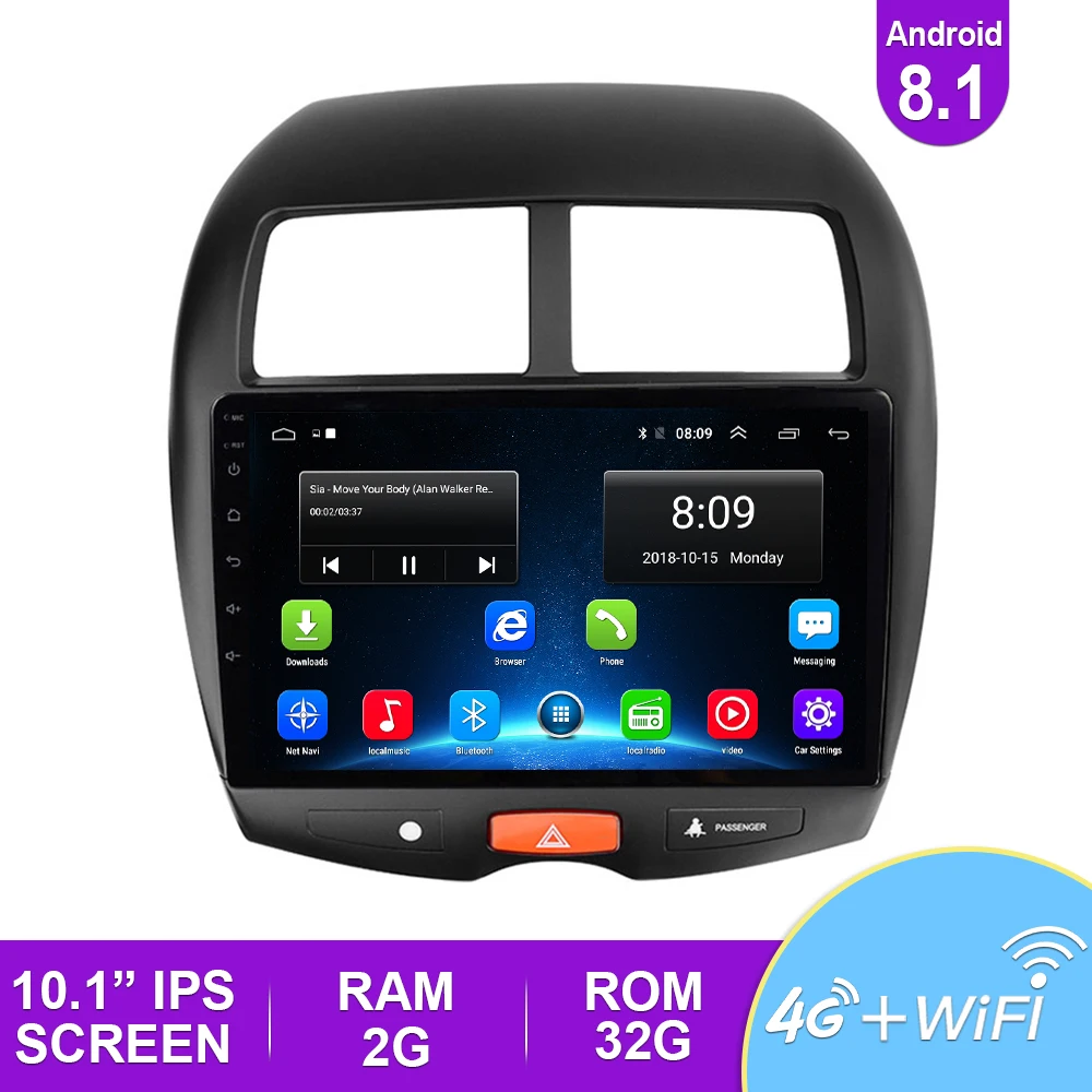 

2.5D+IPS Android 8.1 Car Radio Multimedia Player 2 Din GPS For Mitsubishi ASX 2010-2017 Navigation Headunit Stereo DVD Player