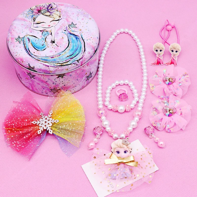 Милые детские аксессуары для волос hello kitty, набор повязок на голову, заколки для волос, повязка на голову, ожерелье, браслет, ювелирный набор, подарок на день рождения для девочек