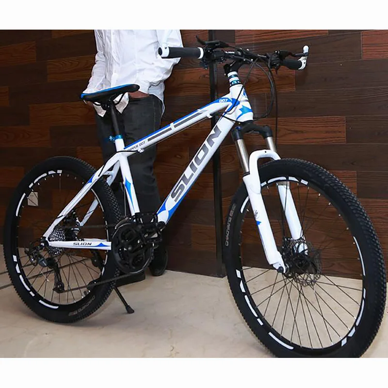 High-Grade 26-Inch Mountain Bike Taiwan Miniature Rotary 27-Speed Bicycle Disc Brake Aluminum Alloy Front Lock Fork Fat Bicycle