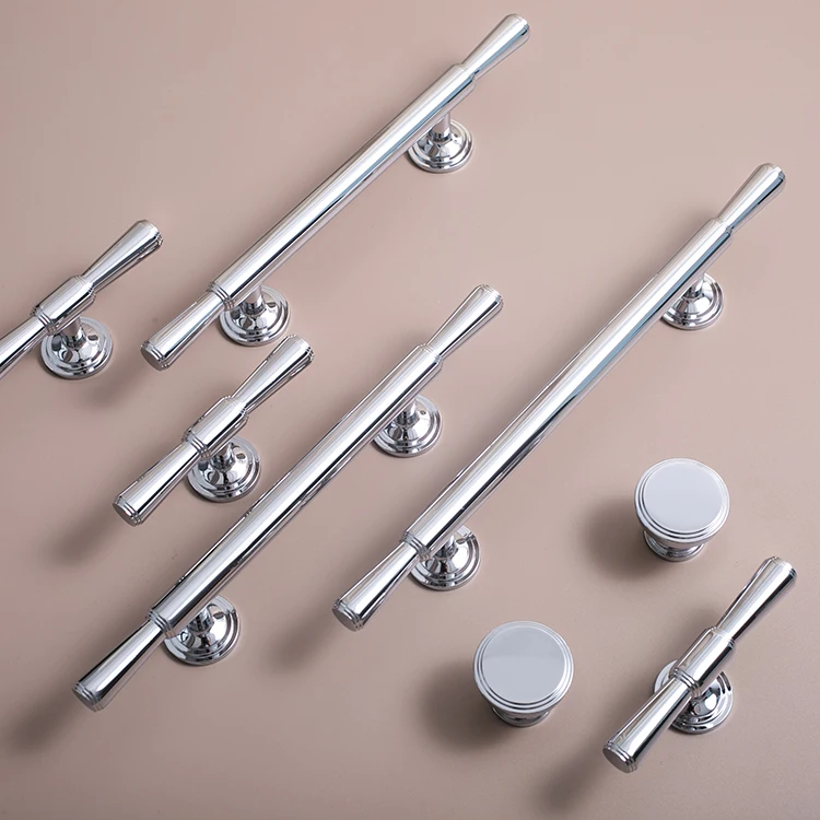 Poignées De Meuble Chromées Poli Brillant - Lot De 4 Boutons Ronds Argentés - Pour Porte De Cuisine Ou Tiroir