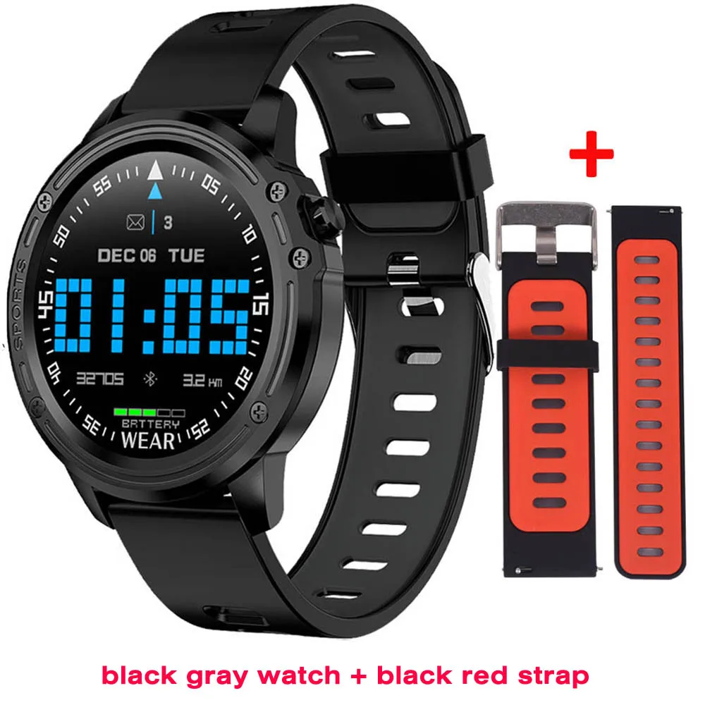 add extra strap Greentiger ЭКГ+ PPG Смарт часы кровяное давление кислород IP68 Водонепроницаемый сердечный ритм погода музыка камера L8 Smartwatch VS L5 L7 - Цвет: add extra strap