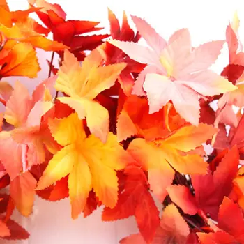 

Halloween Autumn Harvest Maple Leaf Door Wreath Garland Thanksgiving Decoration M89A
