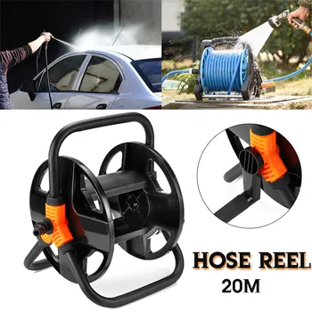 

Home Garden Hose Reel Holder Rack Pipe Storage Cart Gardening Water Planting Cart Aluminum Frame Irrigation 20m