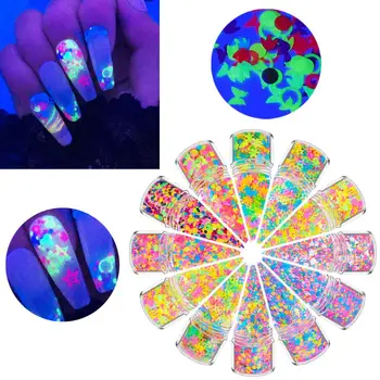 

1Set 12 Colors Mixed Holographic Makeup Chunky Glitter Face Body Eye Hair Nail Epoxy Resin Festival Chunky Hexagons Sequins