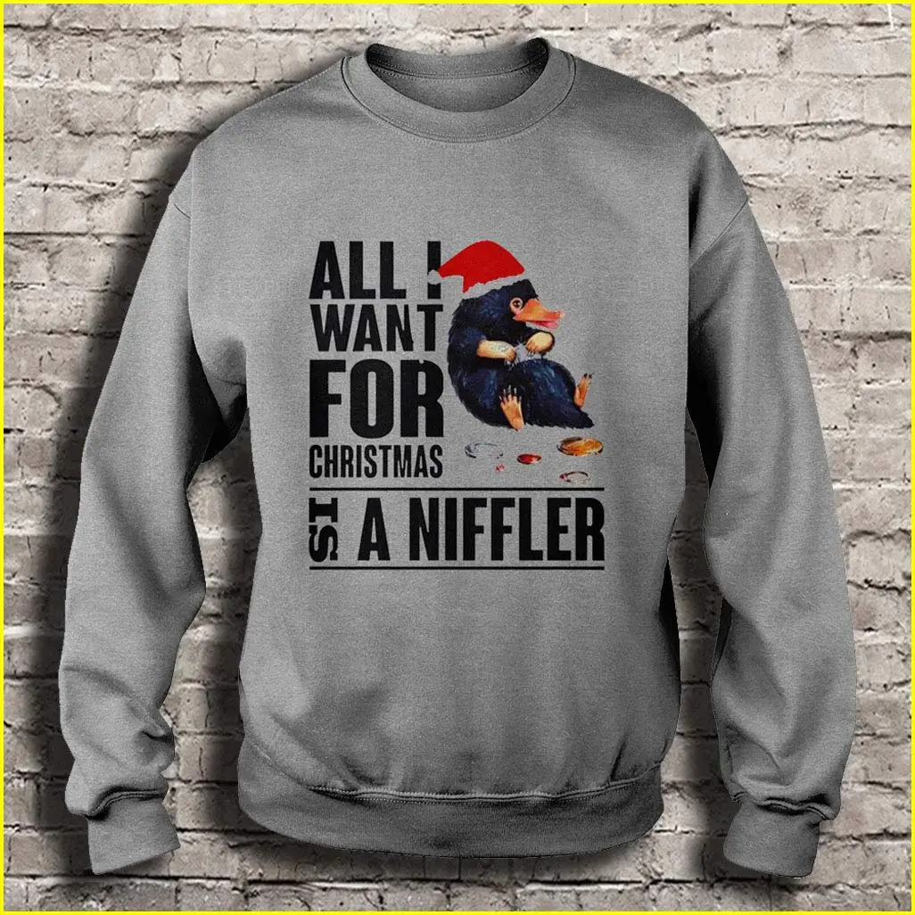 Все что я хочу на Рождество это Уродливый Рождественский свитер Niffler |
