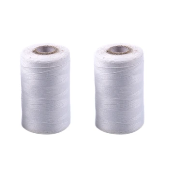 

2 White 1000 Yard Polyester Sewing Machine Thread 1000yd