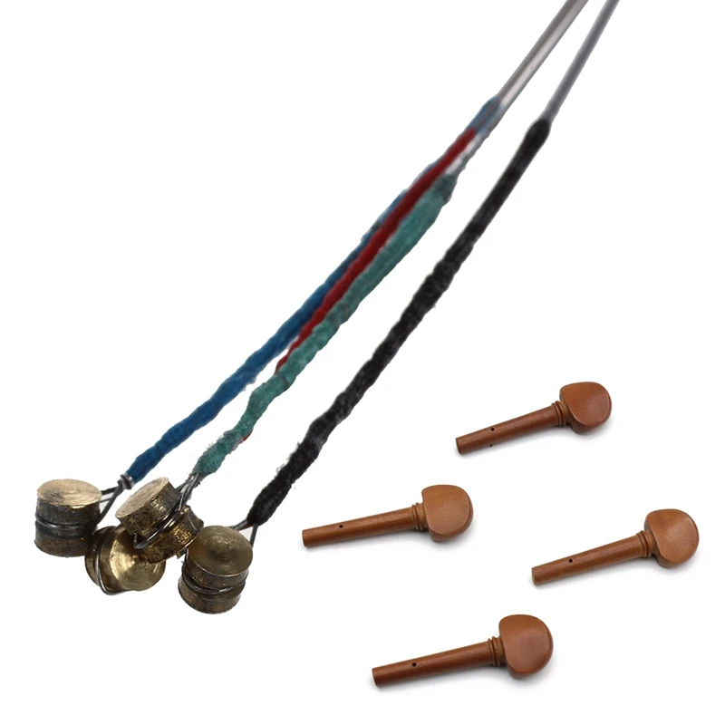 ELOS-4Pcs 4/4 Размер Скрипка тюнинг колышек набор дерево ююба Замена для 4/4 размер скрипки и 1 набор стальной сердечник E a D G скрипка