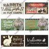 Putuo Decor Rabbit Signs Pet Gifts Plaque Wood Lovely Friendship Wooden Pendant for Pet Rabbit Houses Decor Home Decoration 6