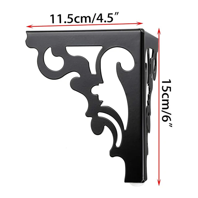 4pcs Metal Furniture Legs Feet, Pattern Hollow table legs，Modern Sofa Legs Bed Table Accessories Cabinet Replacement foot black15cm 4pcs