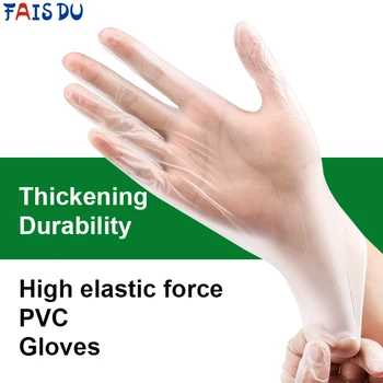 

20/50/100 PCS Transparent Disposable PVC Gloves For Household Cleaning Sterilization Kitchen Medical Adult Children Gloves