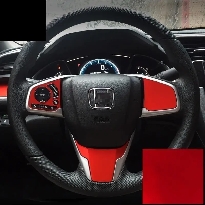 Авто Automovil декоративная оконная дверная ручка рулевое колесо панель интерьера Чехлы отделка 16 17 18 19 для Honda Civic - Название цвета: Number 7
