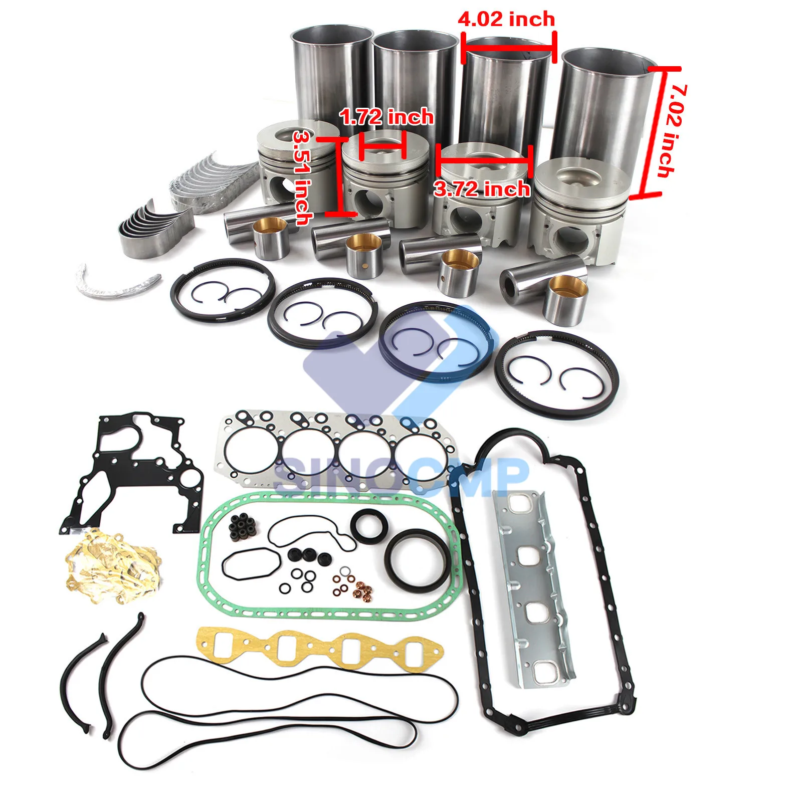 

4JG1 4JG1T Engine Rebuild Kit For Hitachi EX75US-7 ZAX70 DH55 70NX 80NX CX80 TL140 CTL70 Excavator MTL20 Skid Steer Loader