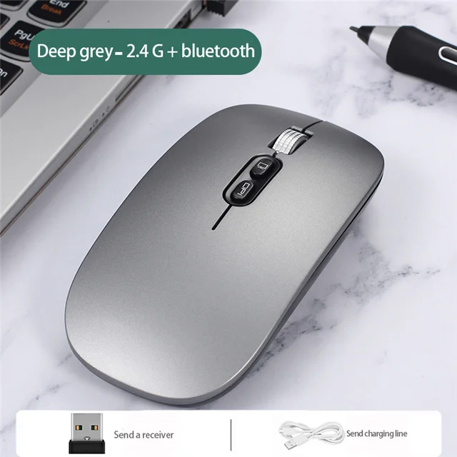 Adjustable DPI Ultra Slim Mouse Wirelesss Silent Mini Ergonomic Mause Rechargeable 2.4Ghz Wireless Mouse for Ipad Pro 11 for Mac wireless laptop mouse Mice