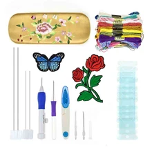 5 Тип в этническом китайском стиле с вышивкой перфорирующая игла набор инструментов+ 50 смесь цветов швейных ниток товары для домашнего сада