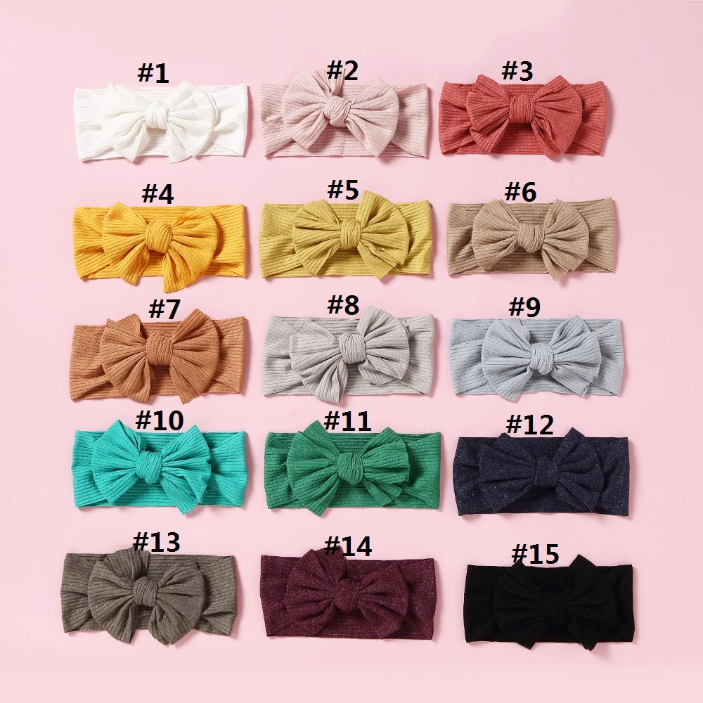 Baby Headband For Girls Bows Knot Elastic Turban Children Hairband Baby Girl Headbands Ribbed Hair Bands Baby Hair Accesories Baby Accessories cute	