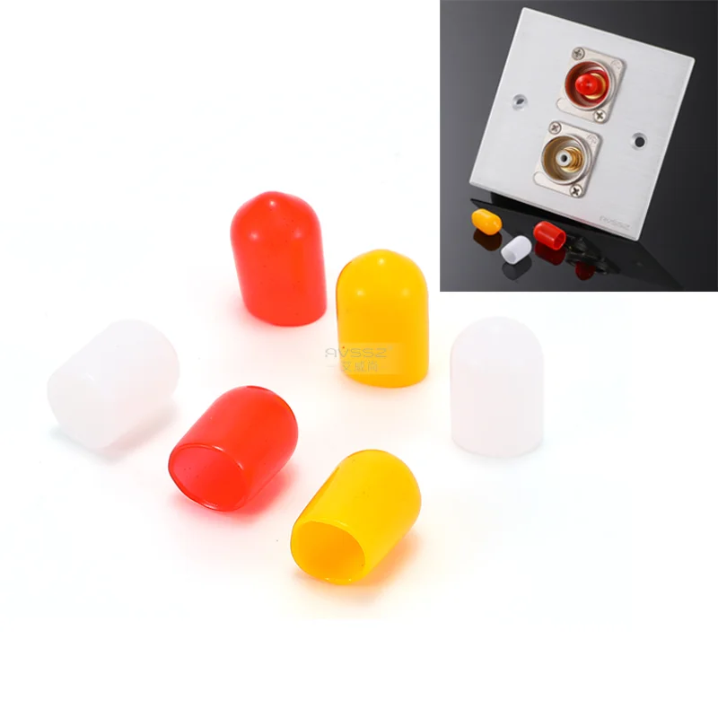 50Pcs RCA base dust cap anti-oxidation rubber signal plug sleeve socket audio cable protective cover | Электроника