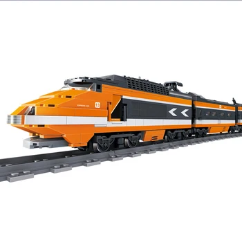 

900 pcs Skyline Train Electric Train Building-block Toys Compatible with DIY Educating Children Christmas Gifts Block Size
