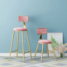 Скандинавский барный табурет из кованого железа Ins креативный стол золотой подъем кафе задняя сетка красный высокий стул простой барный табурет индивидуальный барный табурет