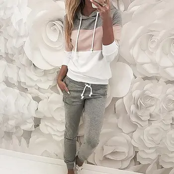 

2020 Casual Tracksuit Women 2 Piece Set Female Soft Sweatshirt And Pants Sportwear Suit Wide Leg Clothes New Sports Hoodies Set