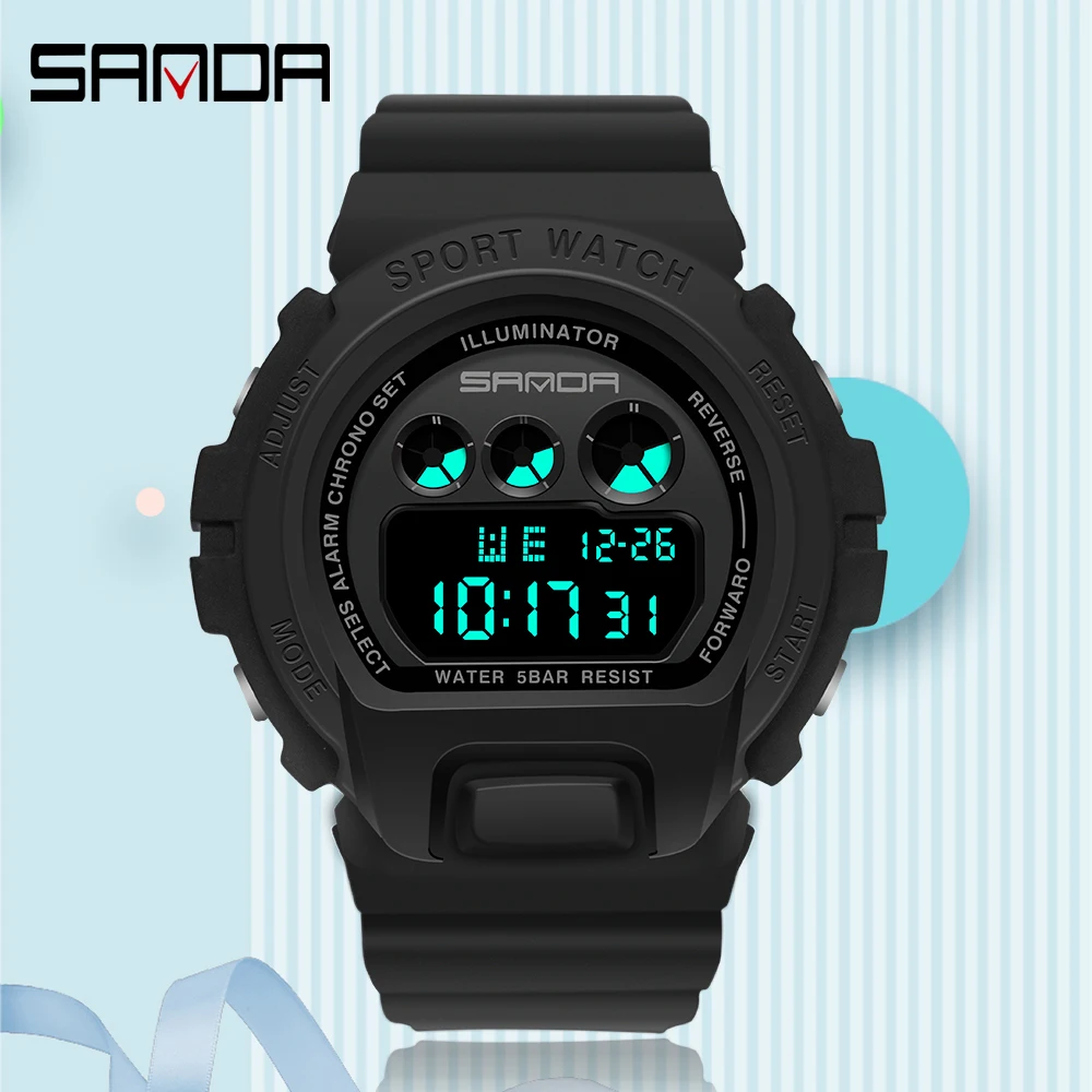 SANDA Brand Sport Watch Mens Watches Top Luxury Men Wrist Waterproof LED Electronic Digital Male Ms Relogio | Наручные часы