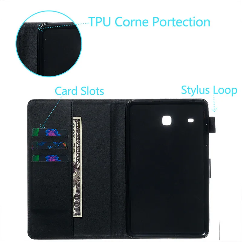 Wekays Coque для samsung Tab E 8,0 кожаный чехол с рисунком для samsung Galaxy Tab E 8,0 дюймов T377 T375 T377V чехол