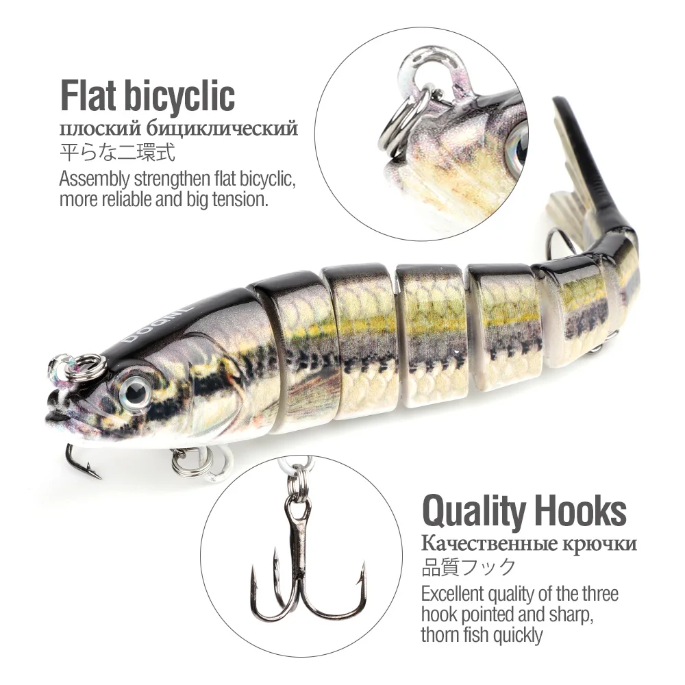 DONQL 13.8cm 26g Wobblers Fishing Lure Crankbait 8 Segments Hard Artificial Jointed Fishing Bait Sinking Swimbait Fishing Tackle (4)
