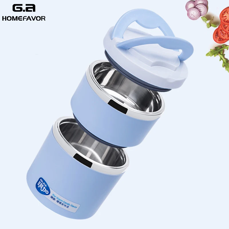 Thermal Insulation Lunch Box For Kid Adult Food Thermos Containers Stainless Steel Bento Box Heat Preservation Snack Storage Box