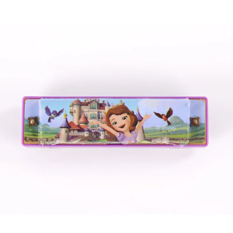 Disney «София Прекрасная» гармоника игрушечный музыкальный инструмент для девочек Детская 24-дырочная гармоника - Цвет: Лиловый