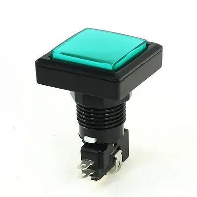 

Green Pilot Lamp Momentary 5P Square Push Button Switch for Game Machine