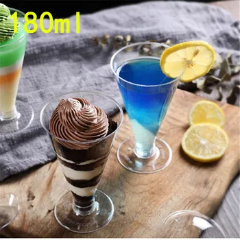 

180ml wine cocktail decor plastic cup party birthday favor cake decor cups pudding ice cream jelly packaging cups with lid