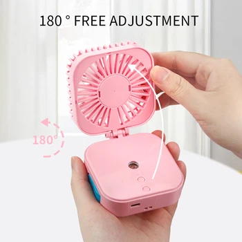 

USB Spray Humidifier Small Fan Hanging Neck Handheld Desktop Pocket Fan