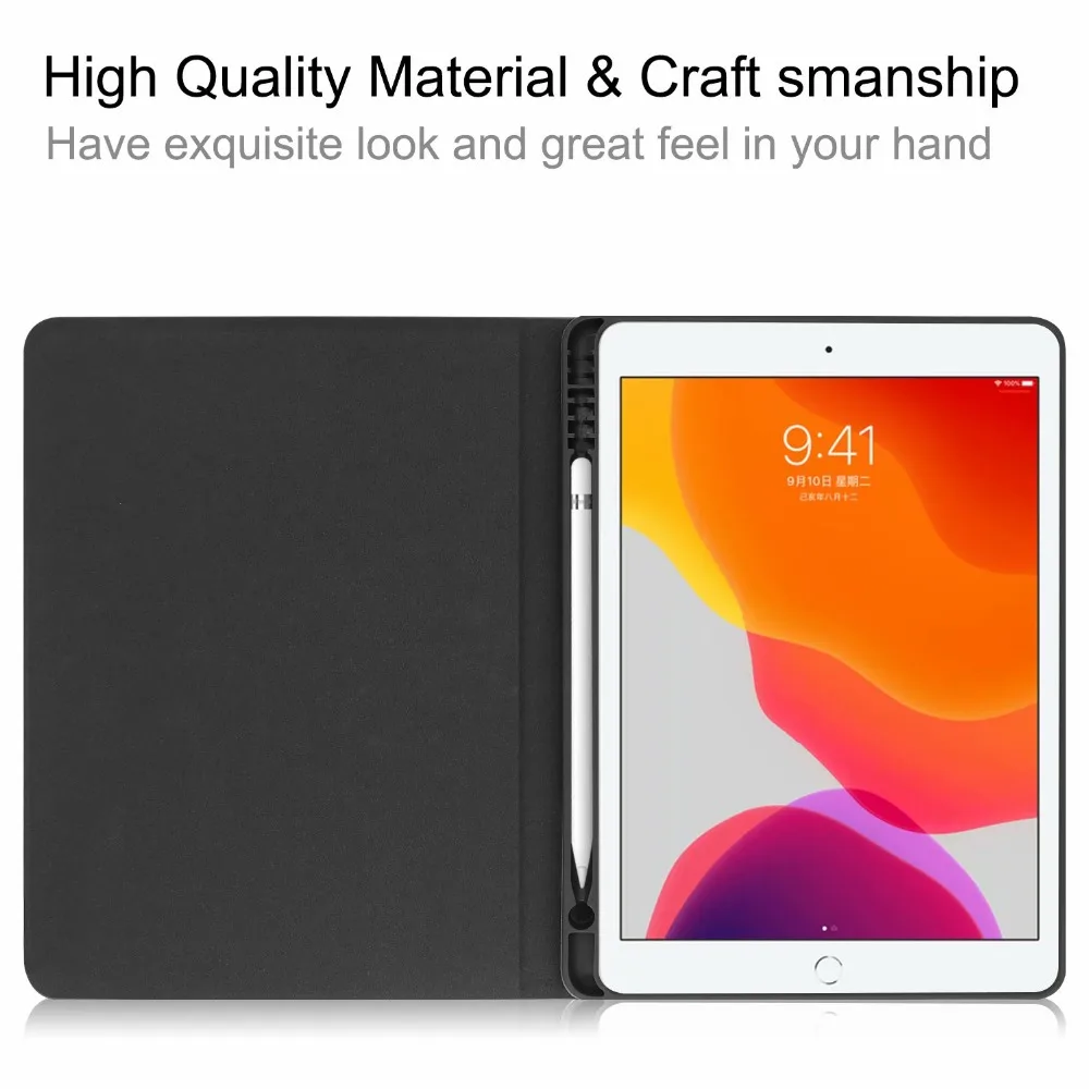 Чехол с держателем для ручек для Apple ipad 7 7 10," A2200 A2198 A2232 чехол для планшета для ipad 10,2 защитный чехол+ стилус