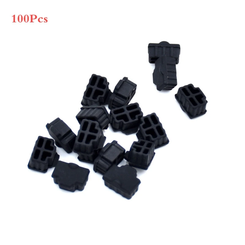 100 Uds Puerto Hub Ethernet negro RJ45 tapa protectora Anti polvo enchufe para conector hembra RJ45