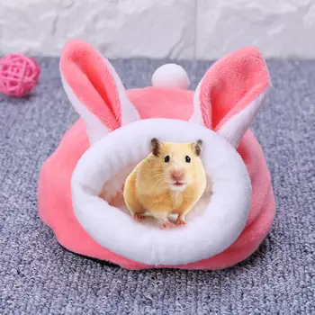 

Small Animal Warm Sleeping Nest Yurt Hamster Hedgehog Lovely Shaped Cotton Hanging House Beds Pet Supplies for Winter
