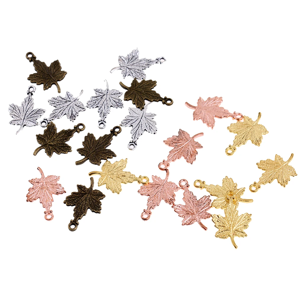 20 pcs Maple Leaf Charms Assorted Colors Fall Nature Jewelry Design Supplies Pendants Fashion Jewelry