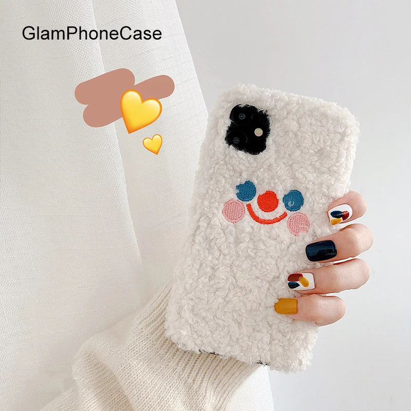 GlamPhone чехол плюшевый для телефона iPhone11Pro/Max X XS Max XR мягкий силиконовый iPhone11 7 8 6 6s Plus