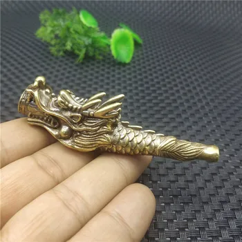 

Bronze animal statue dragon head smoking pipe pure copper cigarette holder pipe Fengshui furnishing gift