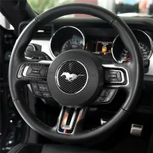 Выхлопной трубы из углеродного волокна для Ford Mustang наклейка GT рулевого колеса автомобиля покрытие автомобиля эмблема для Ford Mustang аксессуары