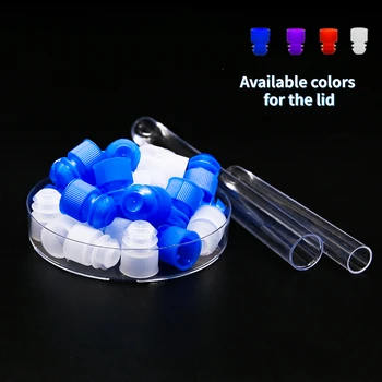 

Plastic Test Tube 12×100mm Laboratory Clear Test Tubes Vials With Push Caps 10PCS