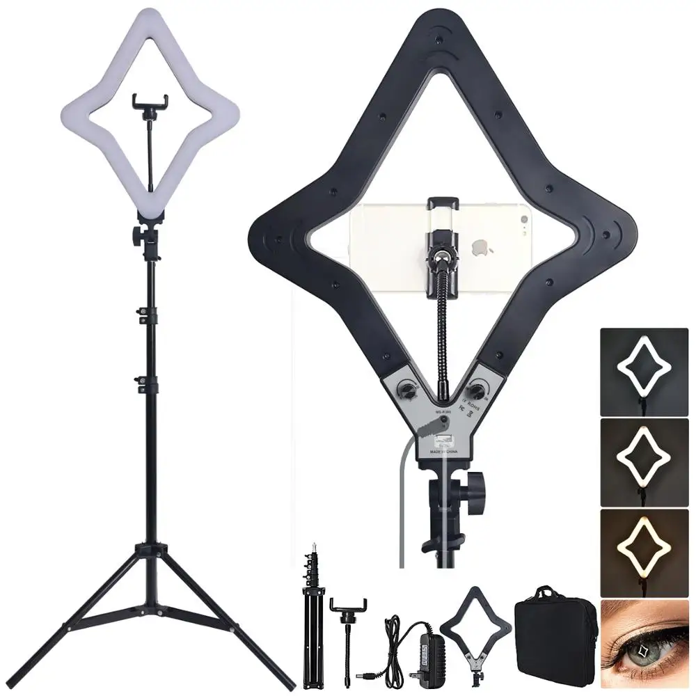 

FOSOTO Star Lamp Photographic Lighting 3200-5500K Dimmable 220 Led Ring Light with tripod For Camera Studio Phone Makeup Youtube