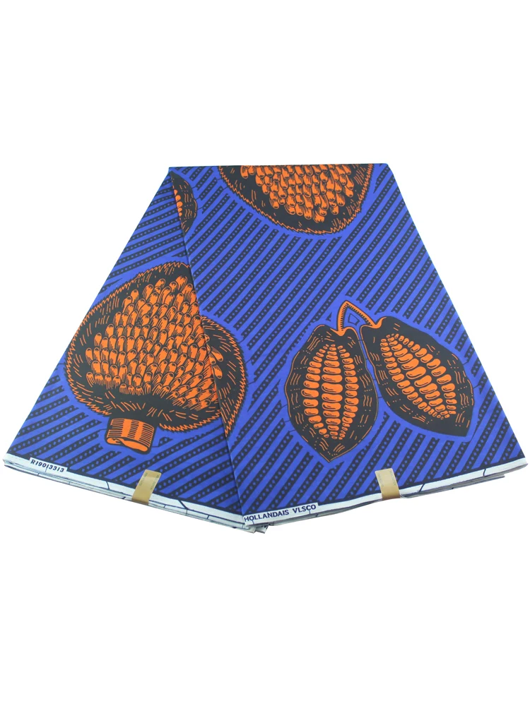 Синий популярный воск ткань Африканский парафинированный хлопок Швейные принты ткани для вечерние платья - Цвет: Синий