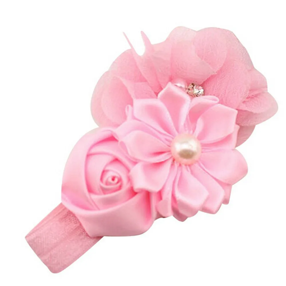 Fashion Kids Girl Headband Flower Pearl Flower Hair Band Headband Hairband Hair Apparel Accessories Kids Headpiece Headwear