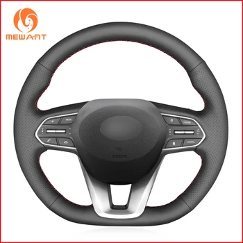 

MEWANT Black Artificial Leather Car Steering Wheel Cover for Hyundai Santa Fe 2019
