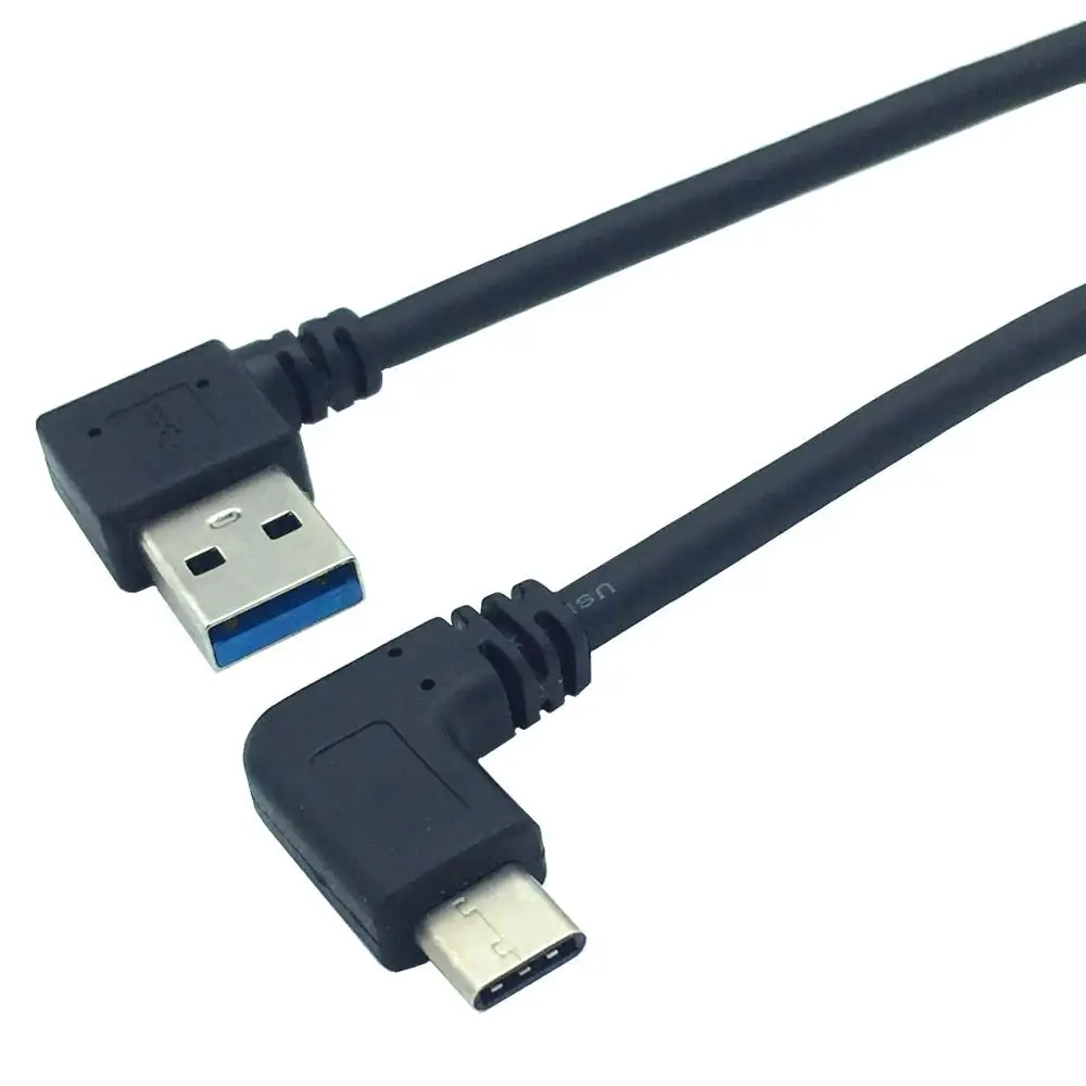 90 градусов левый угол USB 3,0(type-A) Мужской to90 градусов левый угол USB3.1(type-C) Мужской USB кабель для синхронизации данных и зарядки(Bla